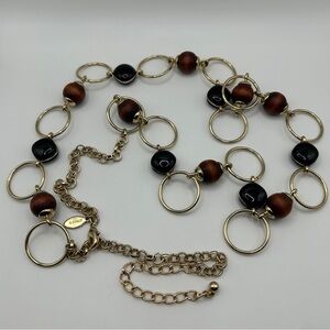 Chico’s - Gold Link Black & Brown Accent Belt